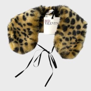 Red Valentino NEW in Box Leopard Print Faux Fur Collar